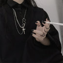 Gothic Party Jewelry Rock Collar Chain Necklace Cross Punk Choker Pendant