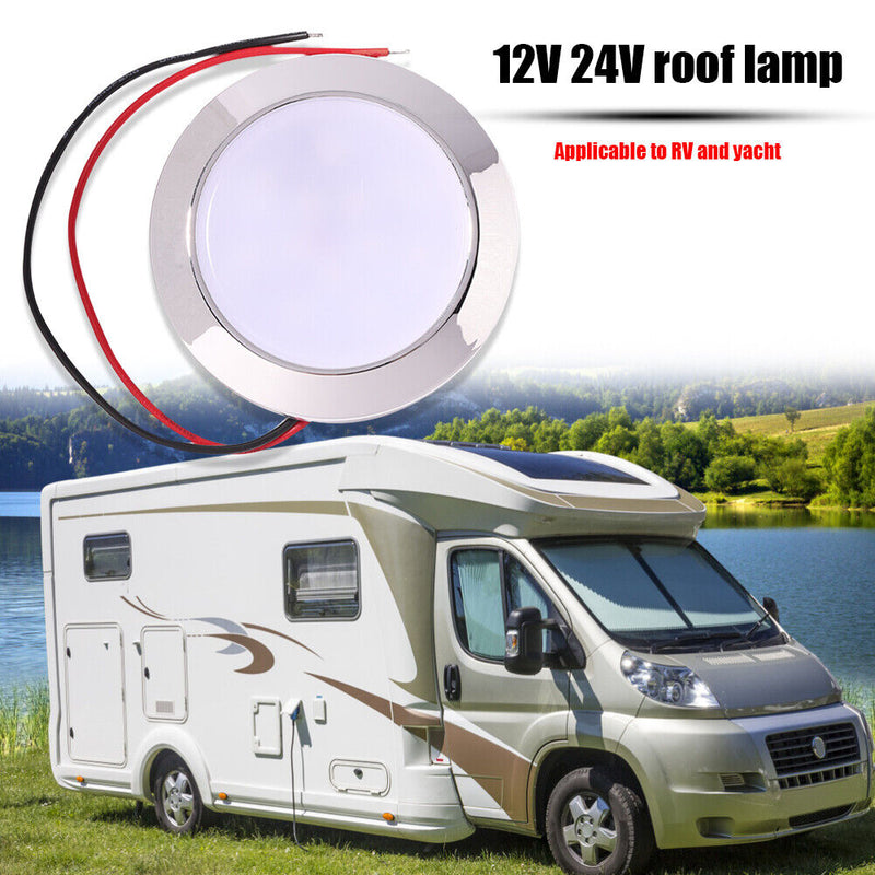 Waterproof 12V Auto 24 SMT LED Dome Reading Lamp RV Car Interior Ceiling Lights