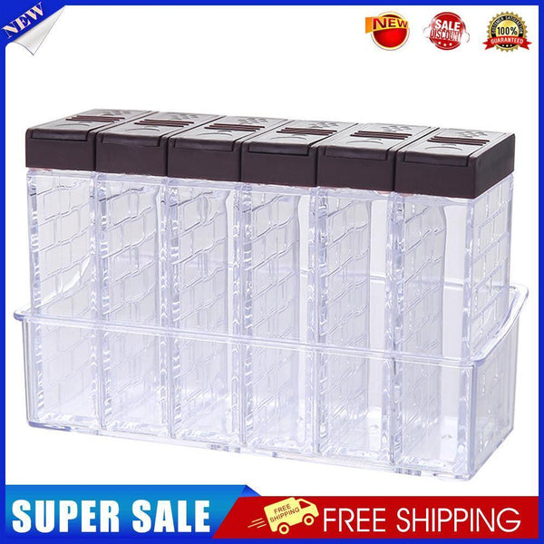 6pcs Kitchen Seasoning Box Transparent Salt Pepper Spice Storage Bottle (B)