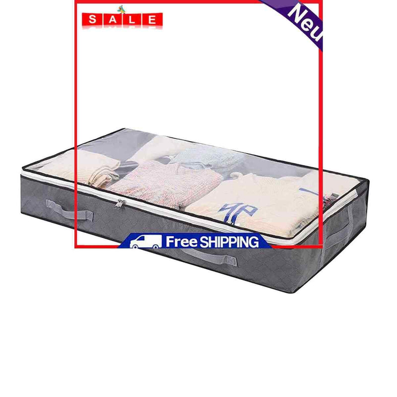 Under Bed Storage Organizer Sturdy Structure Large Capacity Underbed Bag Gray
