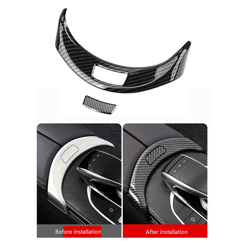 Console Armrest Switch Trim for Mercedes W205 15-20 (Carbon Fiber Look) Newly
