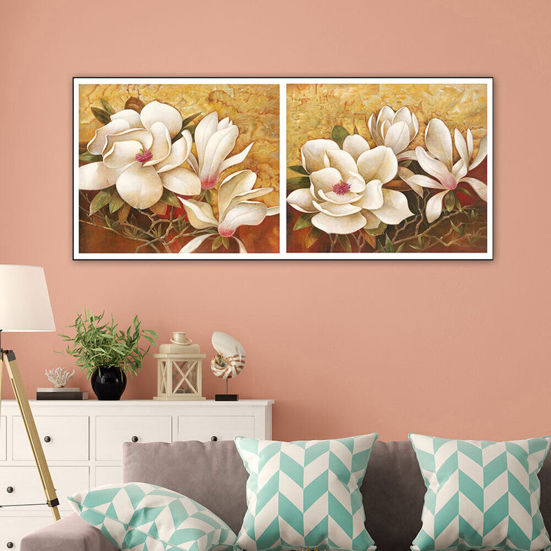 White Flower Oil Paint By Numbers Kits Canvas Picture Wall Art DIY Craft Decor