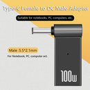 PD PC Power Charger Adapter USB Type-C Female to DC Male Plug 5.5x2.1mm)