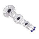 Women Retro Hollow Geometric Shape Rhinestone Imitation Gem Brooch (2)