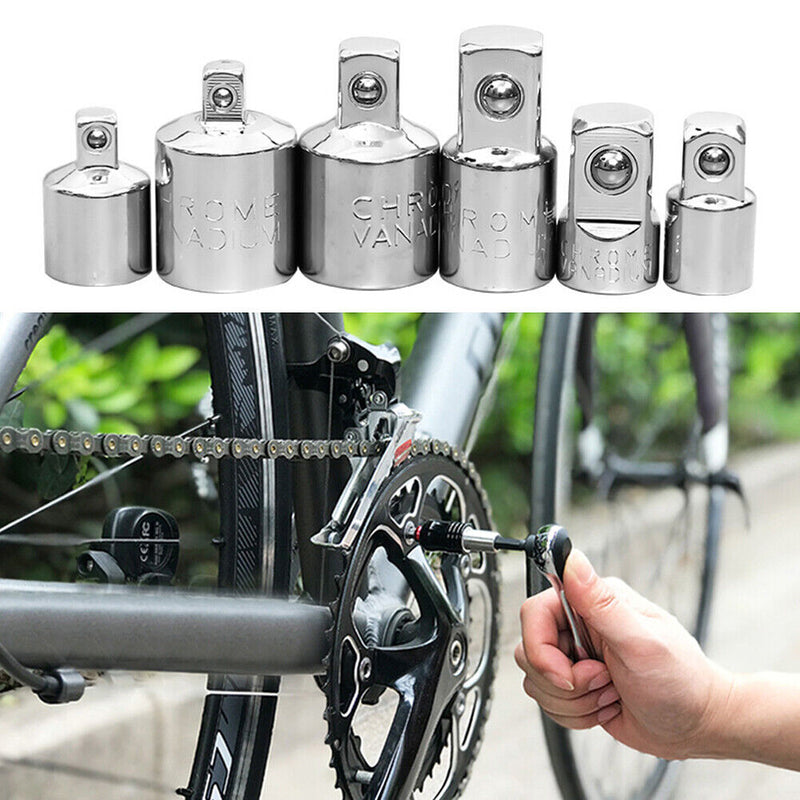 6pcs Ratchet Wrench Socket Converter Head Sleeve Adapter 1/2 3/8 1/4 Tool Newly