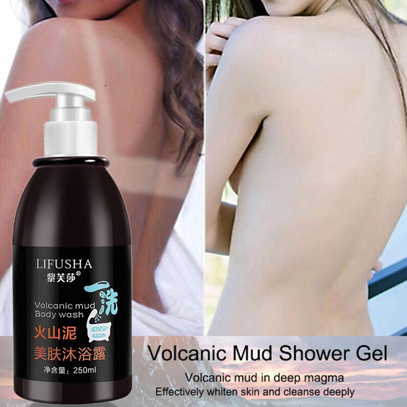 250ml Volcanic Mud Whitening Body Wash Long-lasting Mild Deep Cleansing`