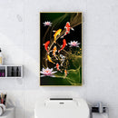 Koi Fish Lotus Diamond Painting Full Round Drill DIY Embroidery Kit 18x34