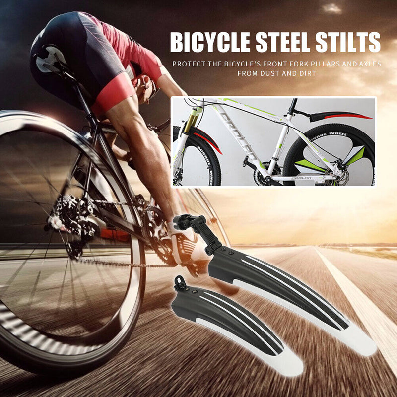 2pcs Mountain Bicycle Splash Fender Guard Bike Rear Front Mudguard (White) Newly