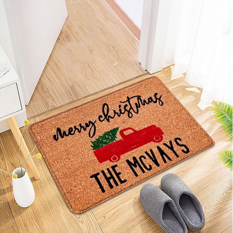Christmas Floor Mat Tree Letter Non Slip Entrance Carpet (PJ210815-A009)