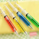 4x Syringe Injection Shape Ballpen Doctor Nurse Gift Liquid Pen Ballpoint  hot.