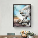 5D DIY Diamond Painting Wolf Full Round Rhinestones Mosaic Home Decor