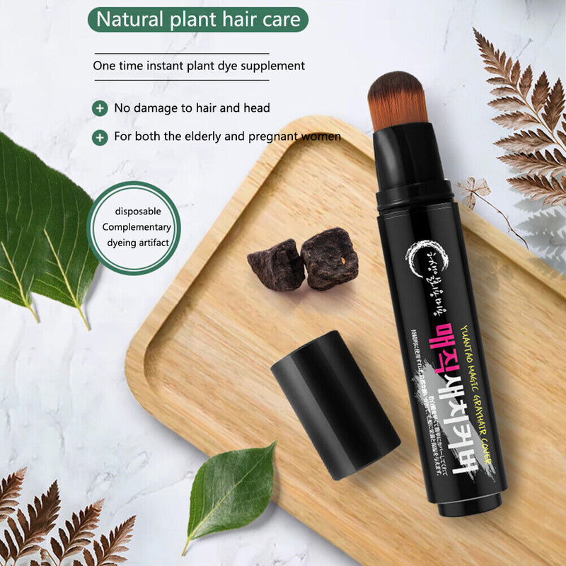 Disposable Hair Brush Brush Hair Dye Cover White Hair (Dark Brown)