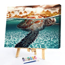 Painting By Numbers Kit DIY Sea Turtle Canvas Oil Art Picture Home Room Decor