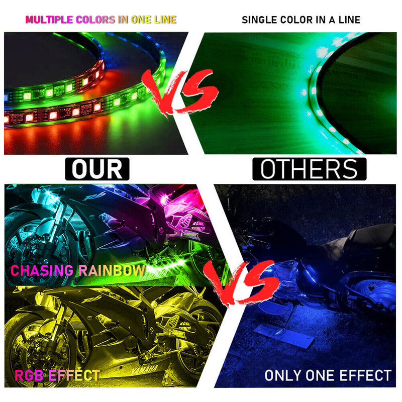 Glowing Motorbike APP Control RGB Neon Lamp Bluetooth-Compatible ATV UTV Lights