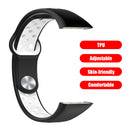 Watch Strap for HUAWEI HONOR Band 6 TPU Bracelet Wristband (Black White)
