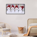 Full Cross Stitch Cotton Needlework Kit Printed Four Little Snowmen DIY Art
