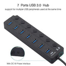 Powered USB 3.0 Hub Splitter with Individual Switches for Computer (7 Port)