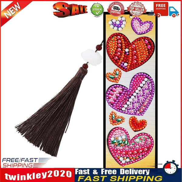 Leather DIY Special Shaped Diamond Painting Love Heart Tassel Bookmark Newly