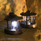 Solar Powered Lighthouse Shape Light Plastic LED Rotating Landscape Beam Lamp