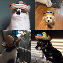Buckle Cat Dog Supplies Mexican Straw Cap Pet Ornaments Sombrero Pet Straw Hat
