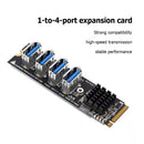 Expansion Card M.2 M KEY PCI-E to 4-Port PCI-E X1 Adapter Module for Windows XP