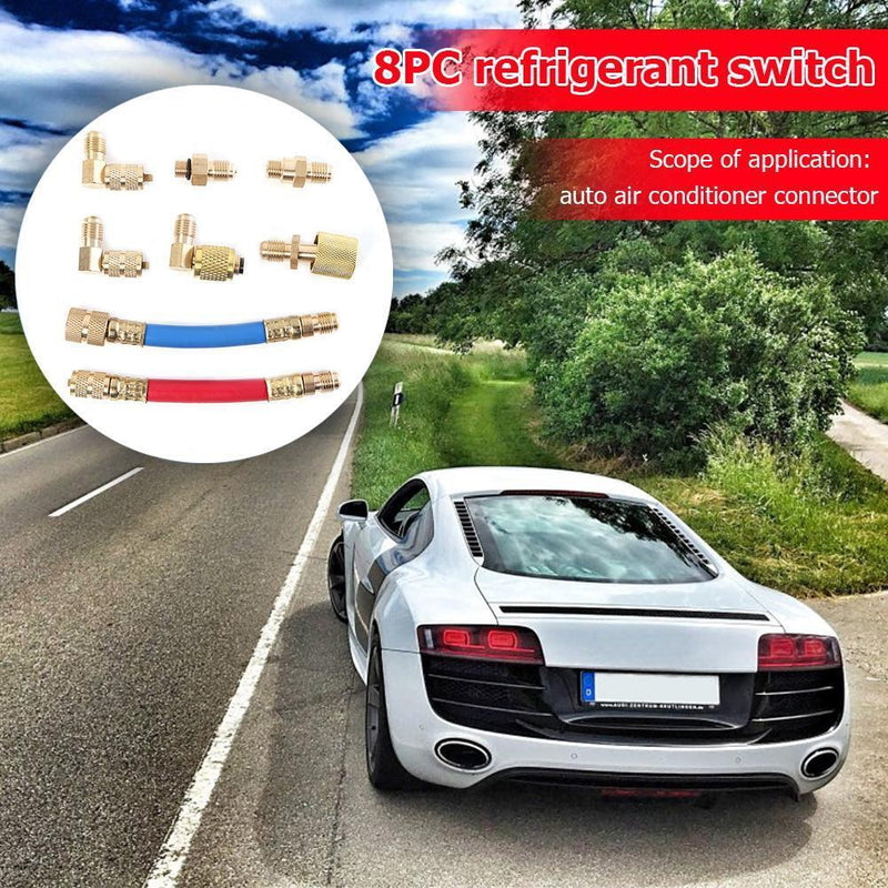 Car A/C Air Conditioning Refrigeration Connector Adapter Hoses R134A R12 Newly