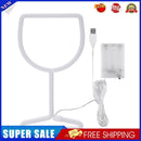 LED Neon Light Wine Glass Night Light USB Christmas Kids Room Decor (Red)
