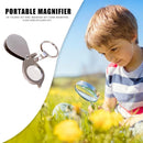 Handheld 15X Magnifying Glass Lens Folding Magnifiers Key Chain Magnifiers