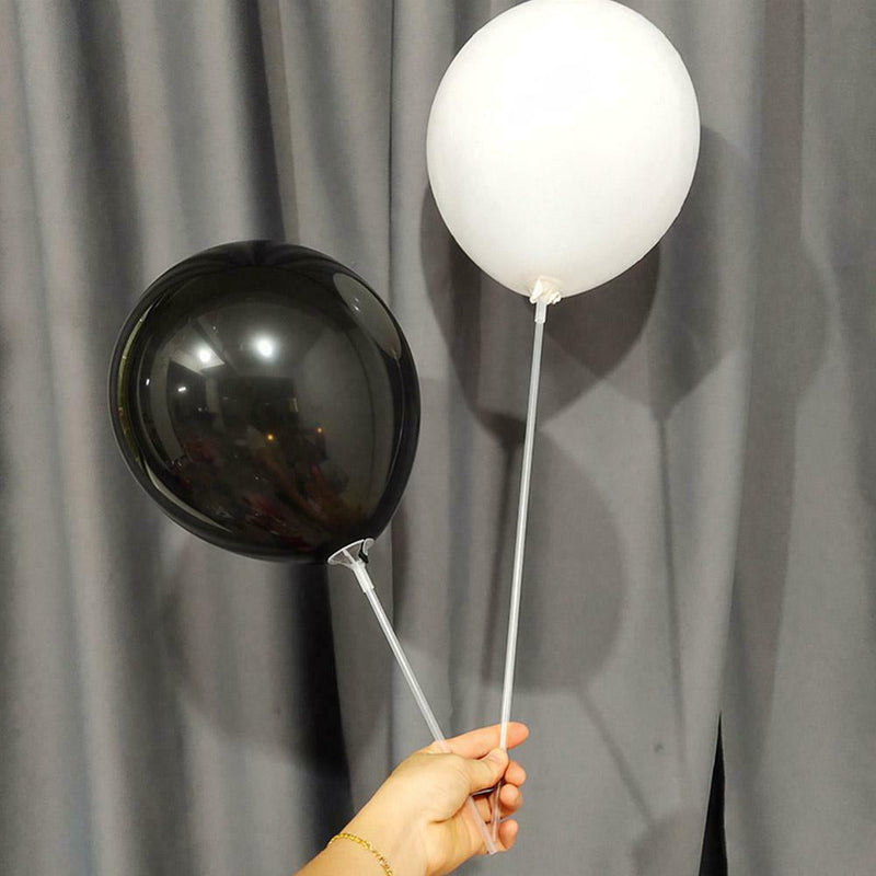 Long Balloon Sticks &Cups in Transparent Color Birthday Wedding Access DIY L7A9