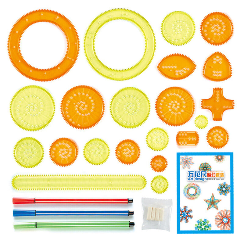 Creative Kaleidoscope Ruler Geometry Template Measuring Ruler for Student Kids