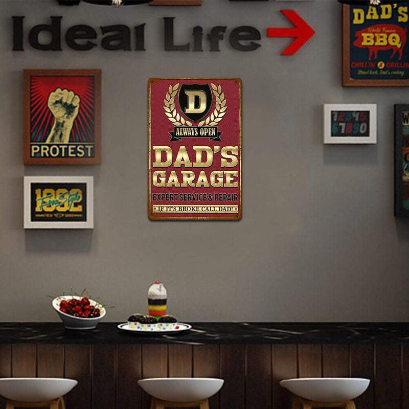 Dad s Garage Retro Metal Plate Tin Sign Poster Iron Painting Wall Art Home Decor