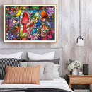 DIY Full Round Drill Rhinestone Diamond Painting Stained Glass Bird Craft Art