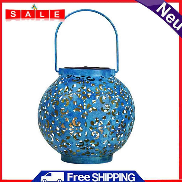Creative Solar LED Iron Art Hollow Lantern Light Outdoor Decor Lighting Lamp