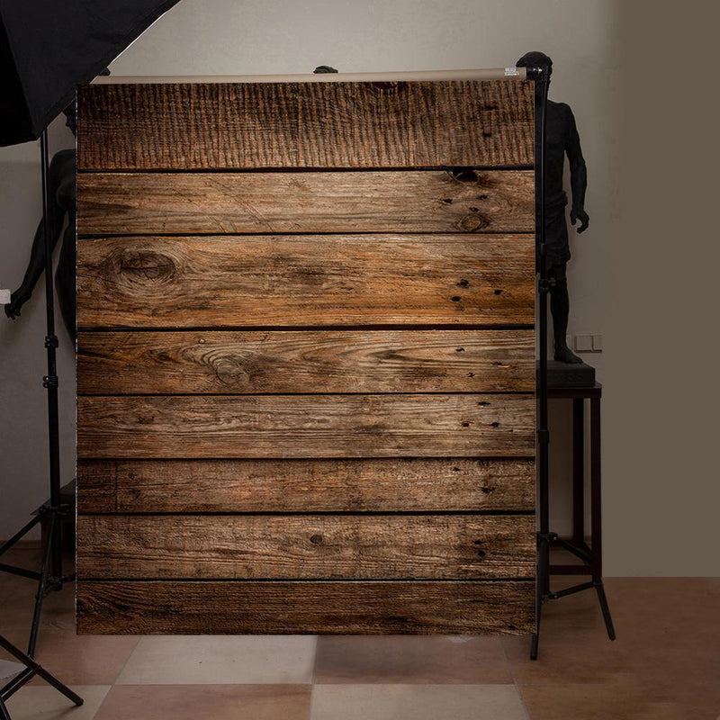 Wood Plank Texture Photography Backdrop Background Cloth Plate Photo Video Decor