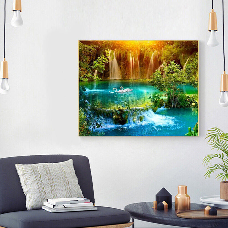 #A Paint By Numbers for Kids Beginner Waterfall DIY Acrylic Painting Kits on C