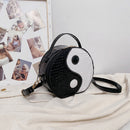 Retro Women Alligator Pattern Crossbody Bag Casual PU Hit Color Mini Round Purse
