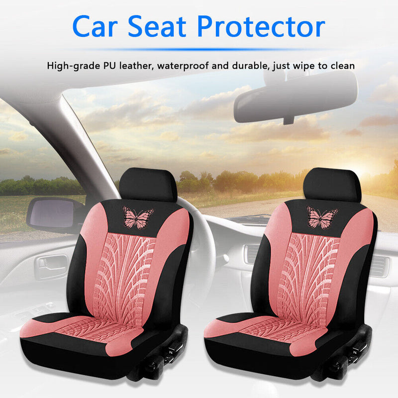 Butterfly Pattern Car Seat Cover Set Non Brief Front Bucket Seat Cover Protector