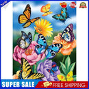 Butterflies Flowers Oil Painting By Numbers DIY Frameless Picture On Canvas