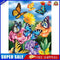 Butterflies Flowers Oil Painting By Numbers DIY Frameless Picture On Canvas