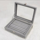 Ring Tray Soft Storage Box Jewelry Organizer Display Case Velvet Ring Box