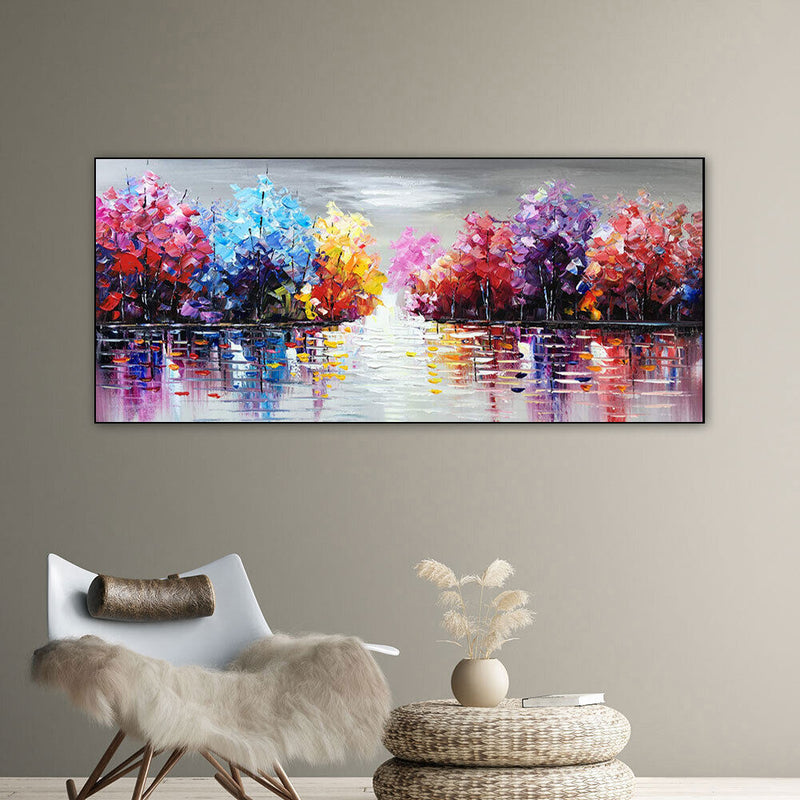Colorful Woods Oil Paint By Numbers Kits Canvas Picture Wall Art DIY Crafts
