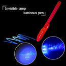 2 in 1 Luminous Light Invisible Ink Pen UV Kids Drawing Magic Pens (Red) Newly