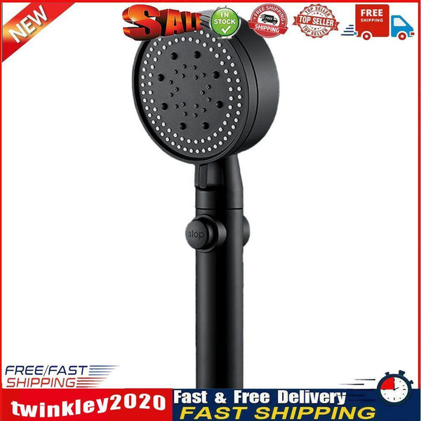 5 Modes High Pressure Handheld Shower Heads Water Saving Sprayer (Black) Newly