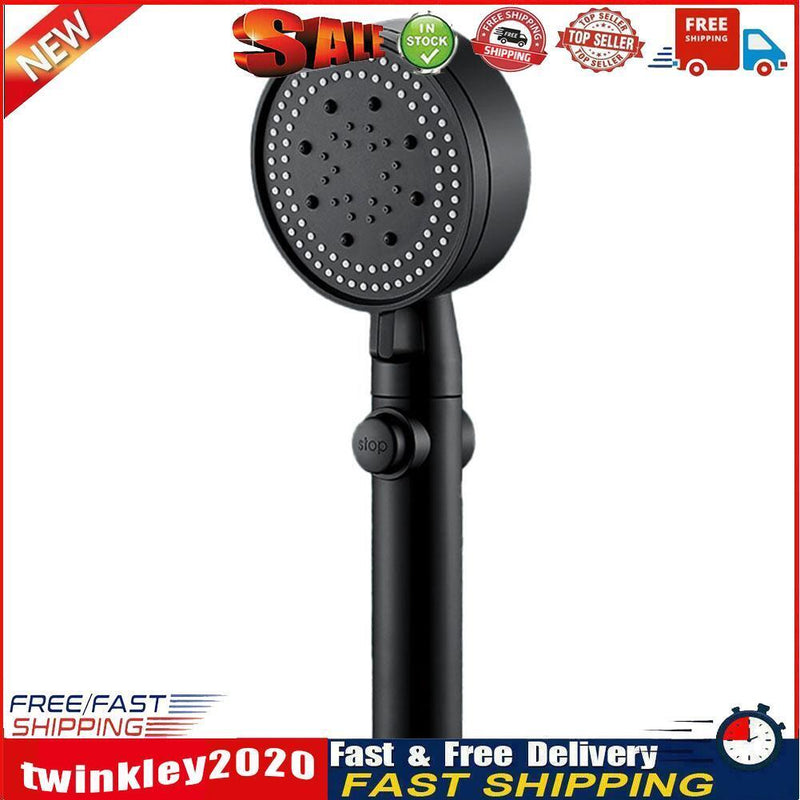 5 Modes High Pressure Handheld Shower Heads Water Saving Sprayer (Black) Newly