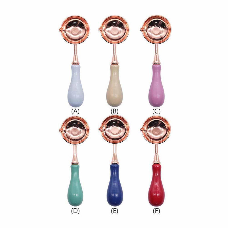 Sealing Wax Spoon Solid Wood Retro Wax Decorative Stamp Craft -6pcs