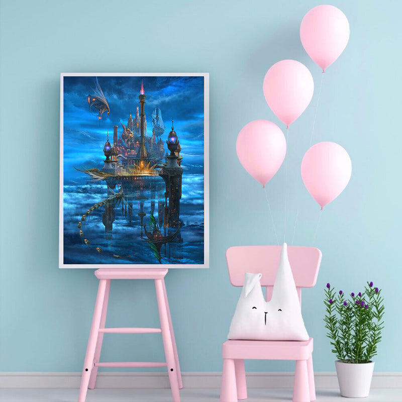 Sky Castle Oil Paint By Numbers Kits DIY Handpainted on Canvas Wall Art