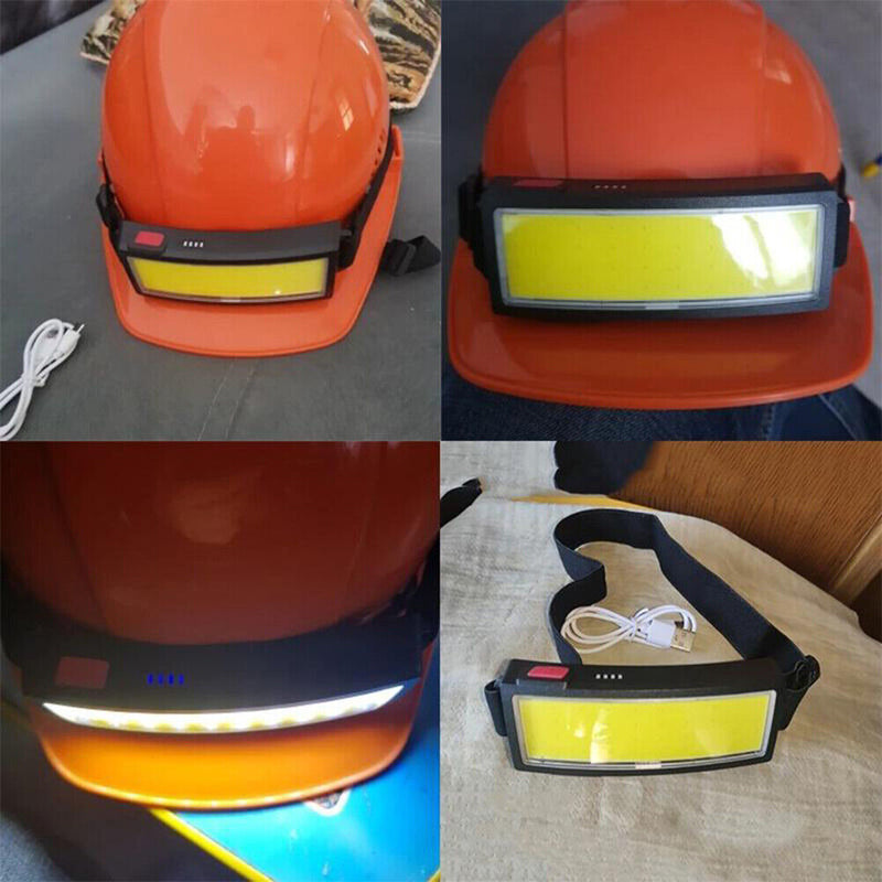 COB LED Headlamp Professional Floodlight Lightweight USB Rechargeable Camp Headl