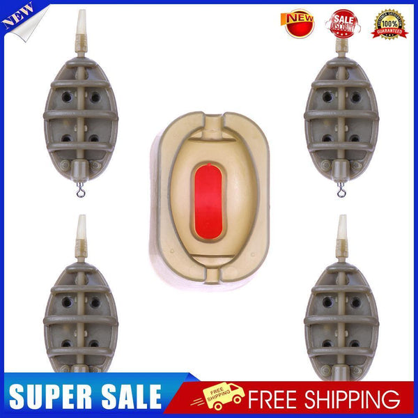 Inline Method Carp Fishing Feeder 4 Feeders Mould Set(30g/40g/50g/60g)