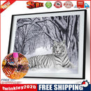 DIY Diamond White Tiger Painting Cross Stitch Needlework Crafts Decor
