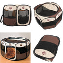 Claw Print Foldable Pet Cat Dog Tent House Guard Playpen Fence (Coffee) Newly